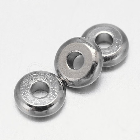 Flat Round Brass Spacer Beads KK-L106A-01P-1