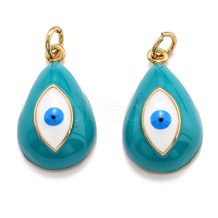 Brass Enamel Pendants KK-O140-01H-G-1