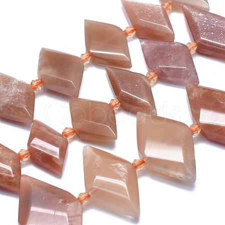 Natural Sunstone Beads Strands G-O179-H22-1