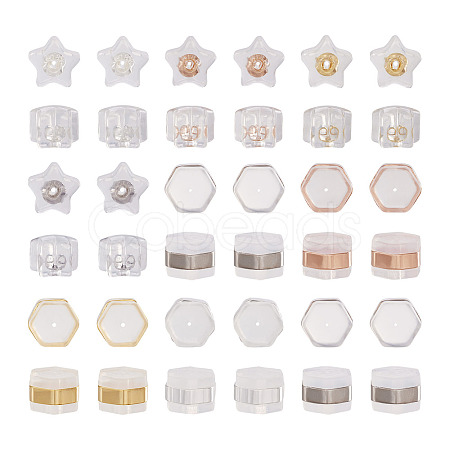 64Pcs 8 Style Silicone Ear Nuts SIL-KS0001-01-1