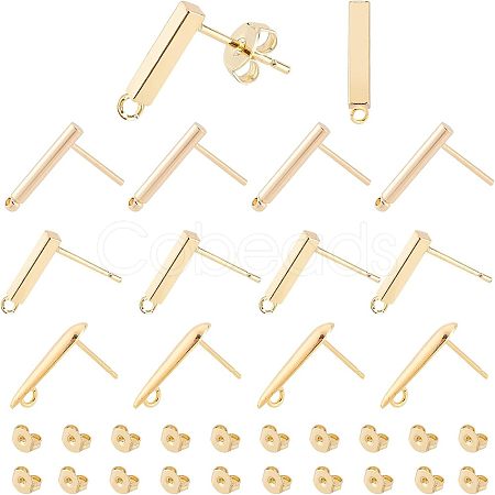 Brass Stud Earring Findings KK-FH0003-77-1