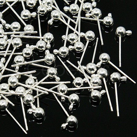 Brass Ball Post Ear Studs EC253-S-1