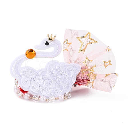 Cloth Alligator Hair Clips OHAR-C003-10A-1