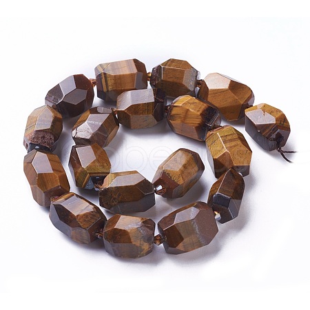 Natural Tiger Eye Beads Strands G-P434-36-1