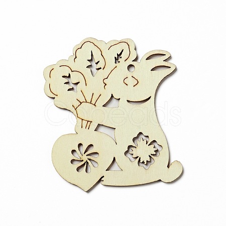 Easter Unfinished Natural Wood Big Pendant Ornaments WOOD-G010-01A-1