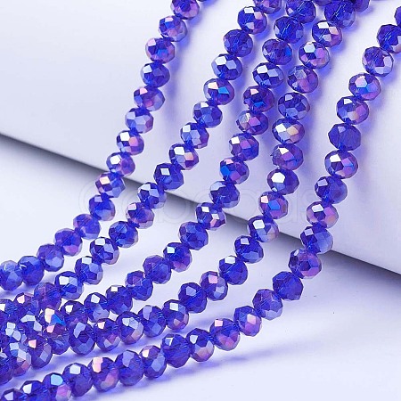 Electroplate Glass Beads Strands X-EGLA-A034-T4mm-B15-1