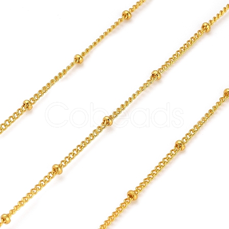 304 Stainless Steel Rondelle Beaded Satellite Chains CHS-G040-03G-1