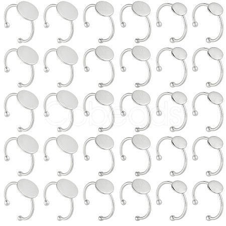 30Pcs 3 Styles Adjustable 304 Stainless Steel Finger Rings Components STAS-BBC0007-95P-1