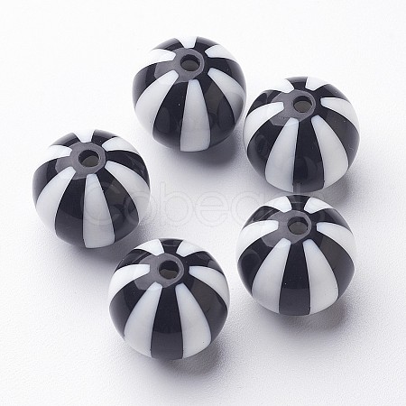 Colorful Stripe Chunky Bubblegum Acrylic Beads SACR-ZX010-9-1