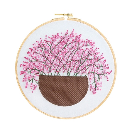 Gypsophila Pattern DIY Embroidery Kit DIY-P077-050-1