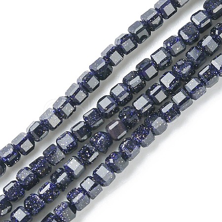 Synthetic Blue Goldstone Beads Strands G-F748-P01-01-1