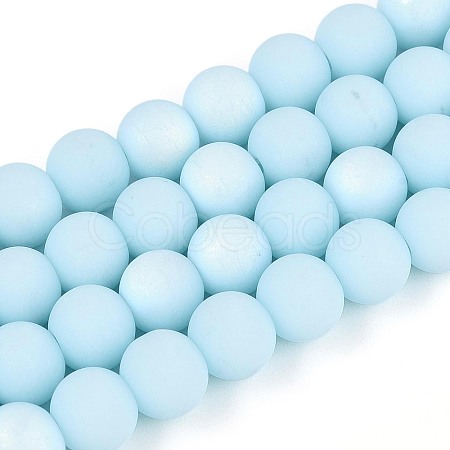 Frosted Opaque Glass Beads Strands LS-GLAA-T032-P8mm-MBB10-1