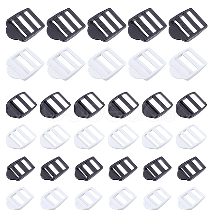 100Pcs 6 Styles POM Plastic Ladder Lock Slider Buckles FIND-FH0016-64-1