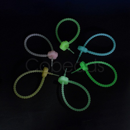 Luminous Silicone Cable Zip Ties AJEW-P104-01E-1