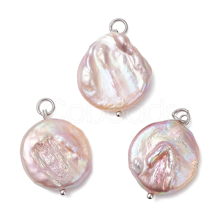 Natural Baroque Pearl Keshi Pearl Pendants PALLOY-JF04629-02-1