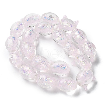 Handmade Foil Lampwork Beads Strands FOIL-Z001-04F-1