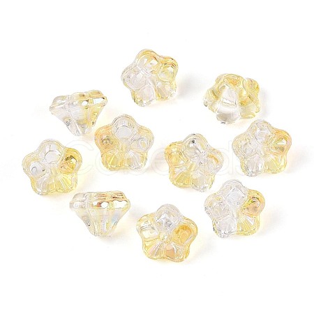 Electroplate Transparent Glass Beads Strands EGLA-N055-03A-10-1