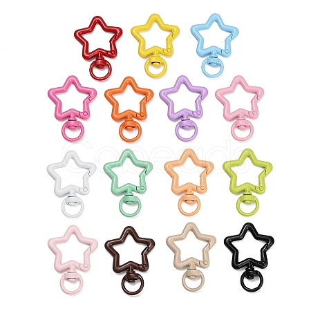 Spray Painted Alloy Swivel Snap Hook Clasps AL-CBA5501-01-1