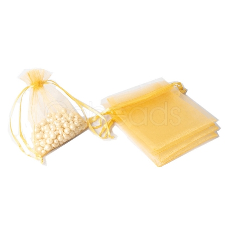100Pcs Rectangle Organza DIY Craft Drawstring Bags PW-WG69155-07-1