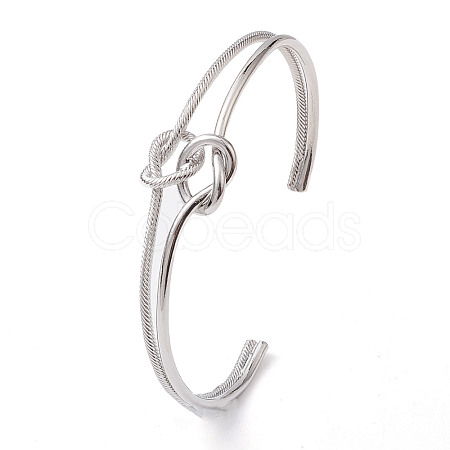 Brass Wire Wrap Knot Cuff Bangles BJEW-D039-38P-1