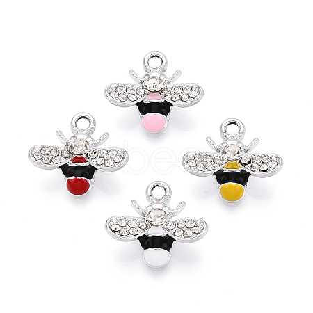 Alloy Rhinestone and Enamel Pendants PALLOY-T092-41P-1