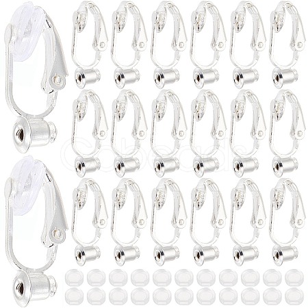 36Pcs Brass Clip-on Earring Converters Findings KK-SP0001-10S-1