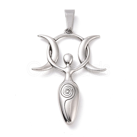 Non-Tarnish 304 Stainless Steel Manual Polishing Big Pendants STAS-G276-07P-1
