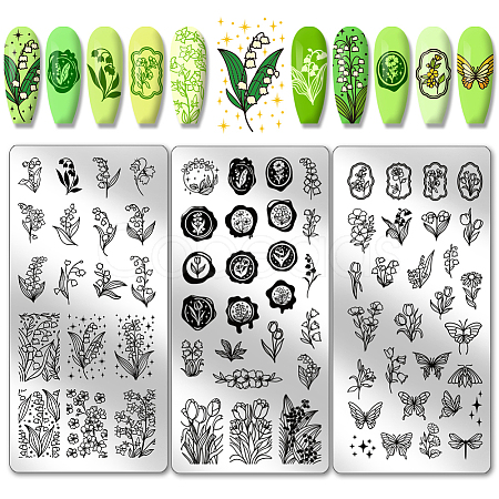 Stainless Steel DIY Nail Art Templates MRMJ-WH0092-072-1