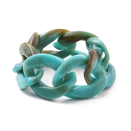 Acrylic Curb Chains Finger Rings RJEW-JR00311-01-1