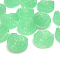 Druzy Resin Cabochons, Flat Round, Light Green, 12x5mm