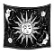 Polyester Tapestry Wall Hanging, Sun and Moon Psychedelic Wall Tapestry with Art Chakra Home Decorations for Bedroom Dorm Decor, Rectangle, Black, 1300x1500mm