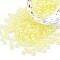 6/0 Imitation Jade Glass Seed Beads, Luster, Dyed, Round, Champagne Yellow, 4x3mm, Hole: 1.2mm, about 450g/bag