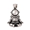 304 Stainless Steel Pendants, Spaceman Charm, Antique Silver, 28.5x23x24mm, Hole: 4.5x7.5mm