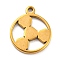 304 Stainless Steel Charms, Golden, Laser Cut, Football, 12x10x1mm, Hole: 0.9mm