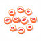 Handmade Polymer Clay Beads, Flat Round with Mouth, Sandy Brown, 9.5~10x4~4.5mm, Hole: 1.6mm