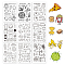 Globleland 9 sheets 9 style PVC Plastic Stamps, for DIY Scrapbooking, Photo Album Decorative, Cards Making, Stamp Sheets, Food Pattern, 16x11x0.3cm, 1 sheet/style