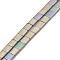 Electroplated Frosted Non-magnetic Synthetic Hematite Beads Strands, Square, 2-Hole, Rainbow Plated, 5x5x2mm, Hole: 0.8mm, about 74pcs/strand, 15.75 inch(40cm)