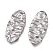 Tarnish Resistant 304 Stainless Steel Pendants, Textured, Oval, Stainless Steel Color, 38x16x2mm, Hole: 1.5mm