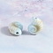 Handmade Porcelain Beads for DIY Bracelet Accessories, Jingdezhen Kiln Ceramic Beads, Conch Shape, Light Sky Blue, 21x9mm