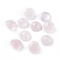 Natural Rose Quartz Cabochons, Faceted, Flat Round, 10x4.5mm