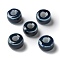 Handmade Porcelain Beads, Flat Round, Prussian Blue, 9.5~10x6mm, Hole: 3mm