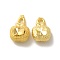 Brass Charms, Cadmium Free & Lead Free, Apple Charm, Real 24K Gold Plated, 10x7x4mm, Hole: 1.2mm