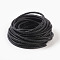 Braided Leather Cord, Leather Jewelry Cord, Jewelry DIY Making Material, Dyed, Round, Black, 5mm, about 10.93 yards(10m)/bundle