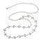 Alloy Flower Link Chain Waist Chains, Chain Belt for Skirt Dress Overcoat Accessories, Platinum, 20-1/8 inch(51.1cm)