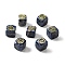 7Pcs 7 Styles Natural Sodalite Beads, with Long-Lasting Plated Golden Tone Brass Chakra Pattern Slices, Lead Free & Cadmium Free, No Hole, Cube, 15.5~18x15~17x14.5~17mm, 1pc/style