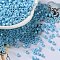 Baking Paint Glass Seed Beads, Cylinder, Light Sky Blue, 2.5x2mm, Hole: 1.4mm, about 5039pcs/50g