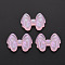 Plating Transparent Acrylic Cabochons, Bowknot, Pink, 19.5x26.5x6.5mm