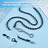 1Pc Black PU Leather Alloy Purse Chains FIND-HS0001-91B-4