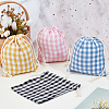 4Pcs 4 Colors Tartan Linen Storage Bags ABAG-CY0001-08-4