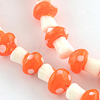 Autumn Theme Mushroom Handmade Lampwork Beads Strands X-LAMP-R116-15-2